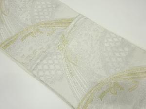 アンティーク　光悦垣に桔梗・菊模様織り出し袋帯（材料）